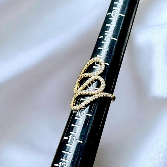 🌺Gold 925 CZ Swirl Ring - Picture 10 of 10